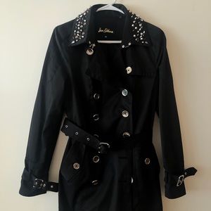 Sam Edelman Studded Collar Trench Coat